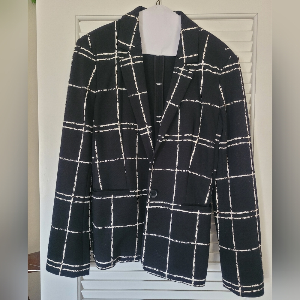 Express Black Checkered Blazer